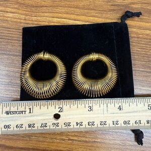 Vintage 80’s Spiral Gold Hoop Earrings